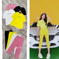 Set bộ thể thao cá tính quần lưng cao tôn dáng cho nữ