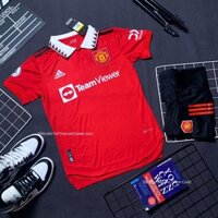 Set Bộ Thể Thao CLB Manchester Sân Nhà Áo Đỏ Quần Đen Mùa Giải 2023 - Áo MU 2023 Vải Thái Cao Cấp
