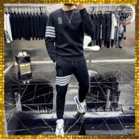 Sét bộ thể thao nam, đồ bộ nam dài phối 3 vạch kiểu sáng thể thao cho nam