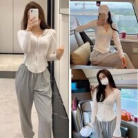 Set Bộ Thể Thao Quần Jogger Áo Khoác Mỏng dưới 59kg - Dài Tay Khóa Kéo X101