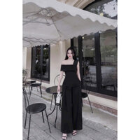 Set bộ thời trang nữ áo cúp ngực chéo vai chất tuyết mưa mix quần dài ống rộng thiết kế xinh xắn💃💃 ĐẦM VÁY
