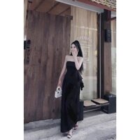 Set bộ thời trang nữ chất tuyết mưa áo cúp ngực vạt xéo kèm đai mix quần dài ống rộng thiết kế xinh xắn
