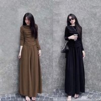 Sét bộ thời trang nữ mặc đi chơi áo áo xếp ly quần mix sang chảnh--T9