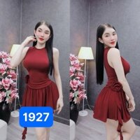 Set bộ thời trang nữ sát tay nhún eo đính bông tua rua quần giả váy 3 màu siêu xinh dễ thương