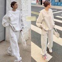 Sét Bộ Thu Đông Học Sinh Giá Rẻ Quần Joker Trơn + mix áo Thu Đông Trơn cổ Tròn Dài Tay Form Rộng