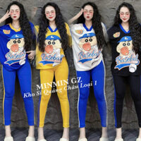 Set Bộ Thun CUSHIN Mix quần Legging ôm, Bộ đồ thun dài CUSHIN Quần Legging phong cách thể thao outfit xu hướng