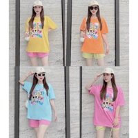 Set bộ thun nữ cotton mặc nhà quần đùi có túi freesize dưới 65kg