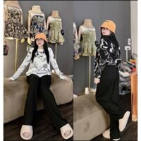 set bộ thun tay dài from rộng in hình Mickey