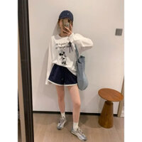 Set bộ thun tay dài in hình mickey dễ thường size dưới 65kg