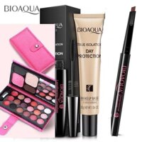 Set bộ trang điểm mắt cơ bản bioqua 4 món có Bộ ví trang điểm cầm tay