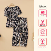 Set bộ trung niên thiết kế thoáng mát chất liệu Linen xô thương hiệu Thiều Hoa DB4L0850