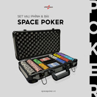 Set bộ vali phỉnh bài Space Poker Việt Nam, vali hợp kim nhôm có khoá, chip clay lõi thép, bài nhựa PVC cao cấp