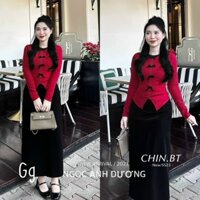 sét bộ váy áo gân tăm 2 món hot