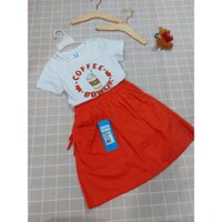 Sét bộ váy cam áo thun COFFEE BBWOK