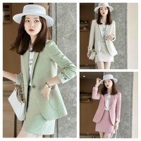 Set Bộ Vest Nữ 3 Món Áo Và Chân Váy Mùa Hè Sang Trọng Hàng Tuyển Chọn ST4533
