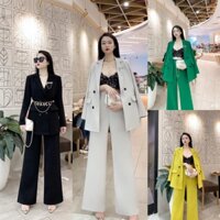 Sét Bộ Vest Nữ Quần Dài Tặng Kèm Bra Sang Trọng Form Suông Bigsize Quỳnh Anh (M/L/XL/XXL)(dự tiệc)