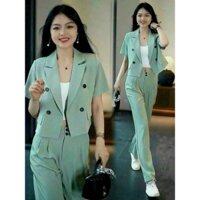 SÉT BỘ VEST QUẦN ỐNG RỘNG CAO CẤP