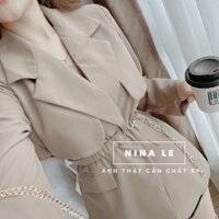 Set Bộ Vest Thiết Kế Cao Cấp Sét bộ nữ áo vest tay dài kèm quần đùi sang chảnh, lịch sự thời trang nữ đi chơi, công sở