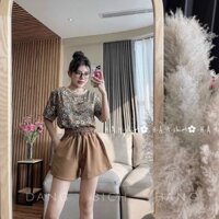 Sét bộ voan hoa nhí xinh đẹp Áo chất voan đũi QC mát đẹp Cổ áo viền bo. Quần chất thô đũi, may túi 2 bên Form quần bồng