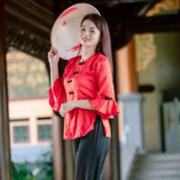 SÉT BỘ,BÀ BA,GẤM 2 DA,HOA VĂN,TAY LOE DUYÊN DÁNG,NÚT TÀU,QUẦN LỤA PLANTIN,KẾT HƠP TÚI TRONG PHONG CÁCH HIỆN ĐẠI MẪU MỚI