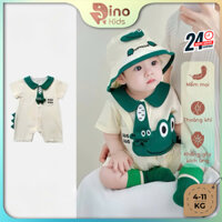 Set Body cá sấu 3 chi tiết bé trai 4-11kg. Body suit đùi bé trai đầy tháng, thôi nôi. Dino Kids