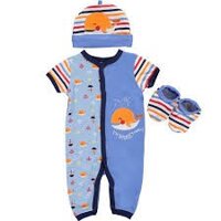 Set body cộc tay dài chân + mũ + bao chân cho bé yêu siêu đẹp 100% cotton <3