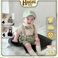 Set body công tử kèm yếm,đồ bộ bé trai  mặc đầy tháng, thôi nôi từ 04 đến 11kg Hachi Baby