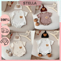 Set body kèm nón và tất bé trai bé gái 3-9kg. Body suit cho bé đầy tháng, thôi nôi. Stella Shop