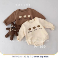 Set body kèm quần tất đính gấu bàn siêu đáng yêu dành cho bé gái từ 4-12kg, TUTI90