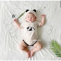Set bodysuit kèm mũ gấu panda