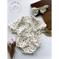 Set Bodysuit ngắn tay màu trắng dành cho các bé xinh diện đi biển