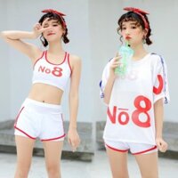 Set bơi thể thao cho nữ bộ bơi 3 mãnh có áo lưới năng động cá tính kiểu No_8 ་