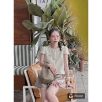 set bôn áo dạ tay bồng mix quàn đùi