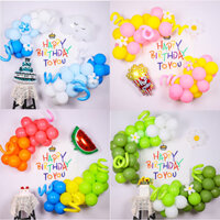 Set bóng banner vải kèm bóng trang trí sinh nhật (Bơm + băng keo)