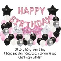 Set bong bóng Happy Birthday trang trí tiệc sinh nhật sang chảnh bé trai gái nam nữ