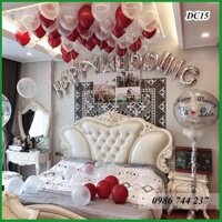 Sét bóng happy wedding chữ Bạc ( tặng bơm keo )