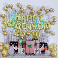 Sét bóng Happy womens day cho ngày Quốc tế phụ nữ (Kèm tặng bơm và keo dán)