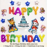Set Bóng Hình Chó Cứu Hộ MARSHALL Paw Patrol Lớn Trang Trí Sinh Nhật Bé Chủ Đề Biệt Đội Chó CHO13
