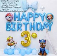 Set Bóng Hình Chó Cứu Hộ MARSHALL Paw Patrol Lớn Trang Trí Sinh Nhật Bé Chủ Đề Biệt Đội Chó CHO9
