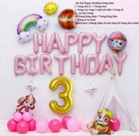 Set Bóng Hình Chó Cứu Hộ MARSHALL Paw Patrol Lớn Trang Trí Sinh Nhật Bé Chủ Đề Biệt Đội Chó CHO8