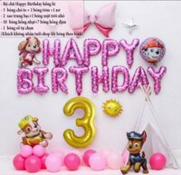 Set Bóng Hình Chó Cứu Hộ MARSHALL Paw Patrol Lớn Trang Trí Sinh Nhật Bé Chủ Đề Biệt Đội Chó CHO10