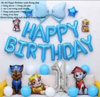 Set Bóng Hình Chó Cứu Hộ MARSHALL Paw Patrol Lớn Trang Trí Sinh Nhật Bé Chủ Đề Biệt Đội Chó CHO11