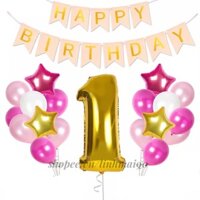 Set bóng kèm dây chữ Happy Birthday