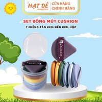 Set Bông Mút Cushion 7 Miếng Tán Kem Nền Kèm Hộp