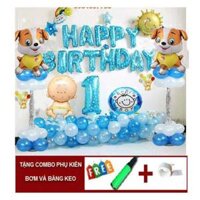 set bóng sinh nhật happy birth day cho bé 1 tuổi năm cún