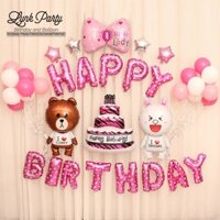 Set bóng Sinh nhật Thỏ Cony Gấu Brown