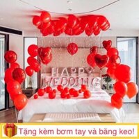 Set bóng trang trí phòng cưới, happy wedding - dụng cụ pha chế quầy bar, gia dụng [ có sỉ ]