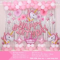 Set Bóng Trang Trí Sinh Nhật Cho Bé Gái Chủ Đề Ngựa Unicor