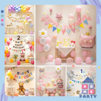 Set bóng trang trí sinh nhật cho bé trai bé gái, set bong bóng bay happy birthday, Thiennguyenparty