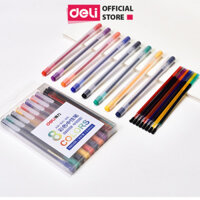 Set Bút Gel Nhiều Màu Deli  8 Màu Kèm 8 Ống Mực Thay Thế - 33160